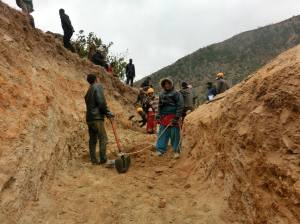 Road Building Groups (RBG) working in the construction of new road at Kalikot.